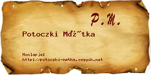 Potoczki Mátka névjegykártya